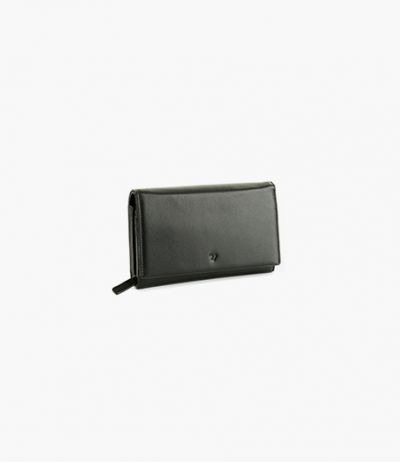 محفظة نسائية جلدية عصرية من رونكاتو، أسود